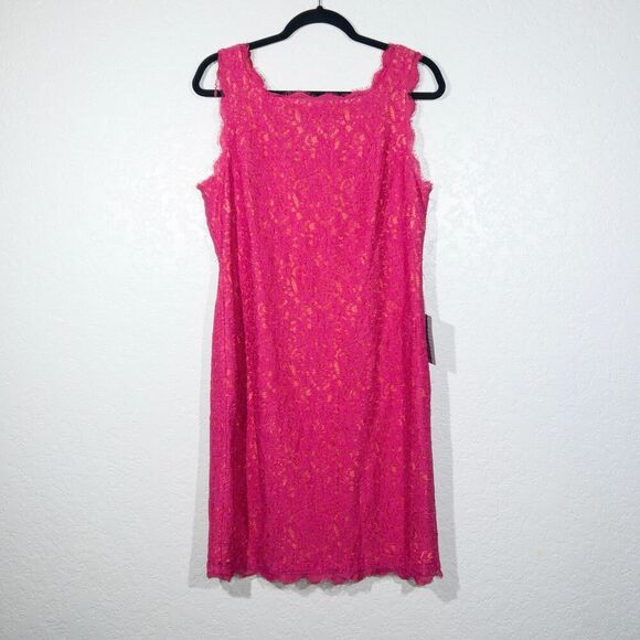 Adrianna Papell Pink Lace Mini Dress - Picture 2 of 8